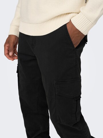 Only & Sons Tapered Cargobroek 'Dean' in Zwart