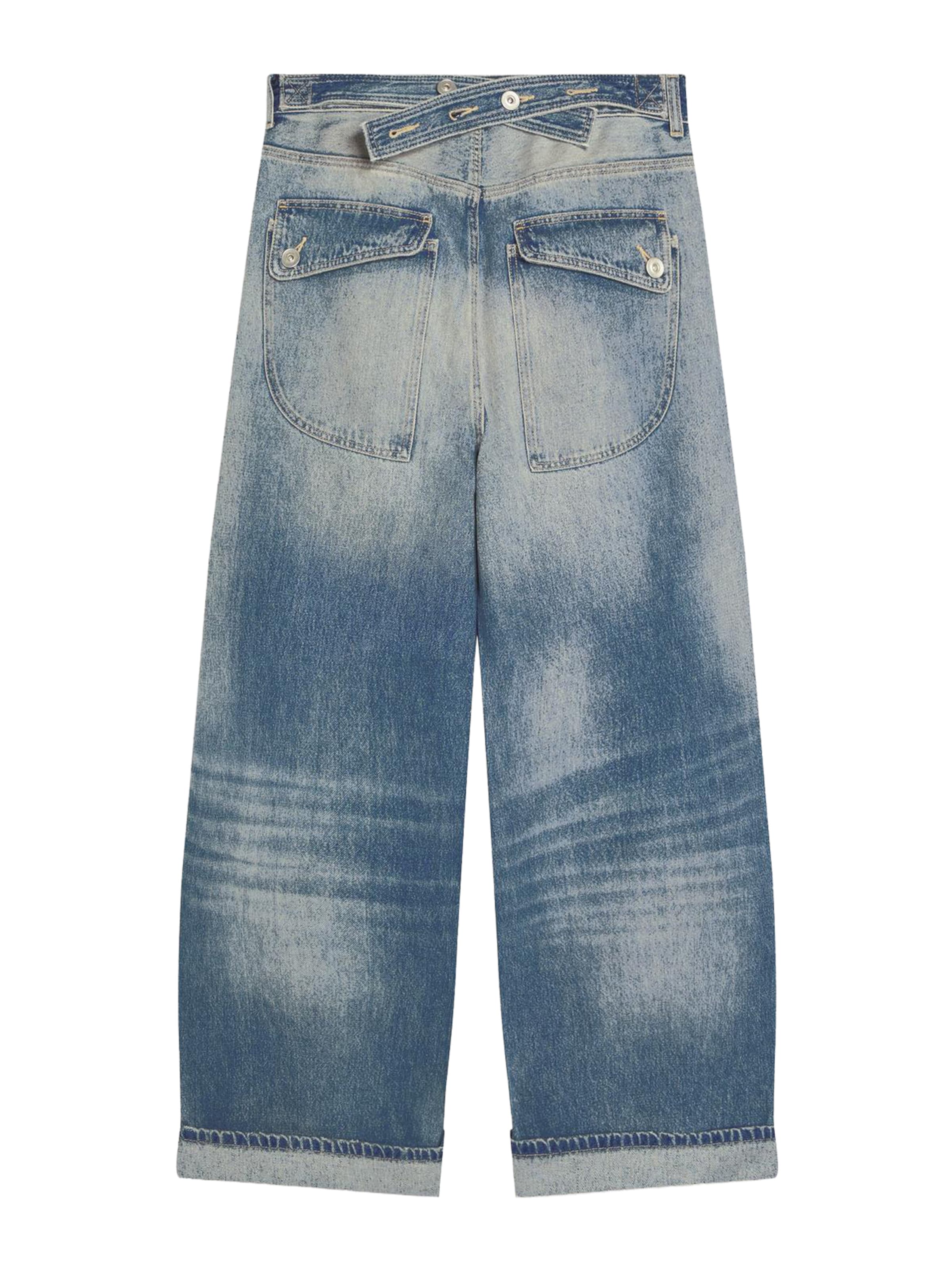 Bershka Zvonové kalhoty Džíny – modrá