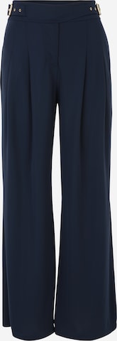 Lauren Ralph Lauren Petite Wide leg Pleat-Front Pants 'LOVISA' in Blue: front