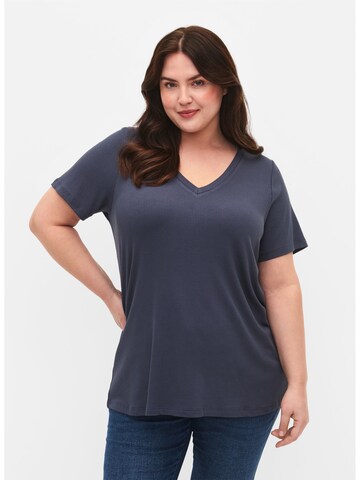 Zizzi Shirt 'CARLY' in Blue: front