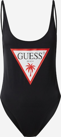 GUESS Bralette Swimsuit in Black: front