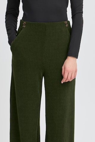 ICHI Wide leg Trousers 'IHKATE ' in Green