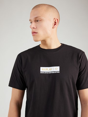 melns REPLAY T-Krekls