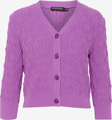 SOAKED IN LUXURY Knit Cardigan 'Rava' in Purple: front