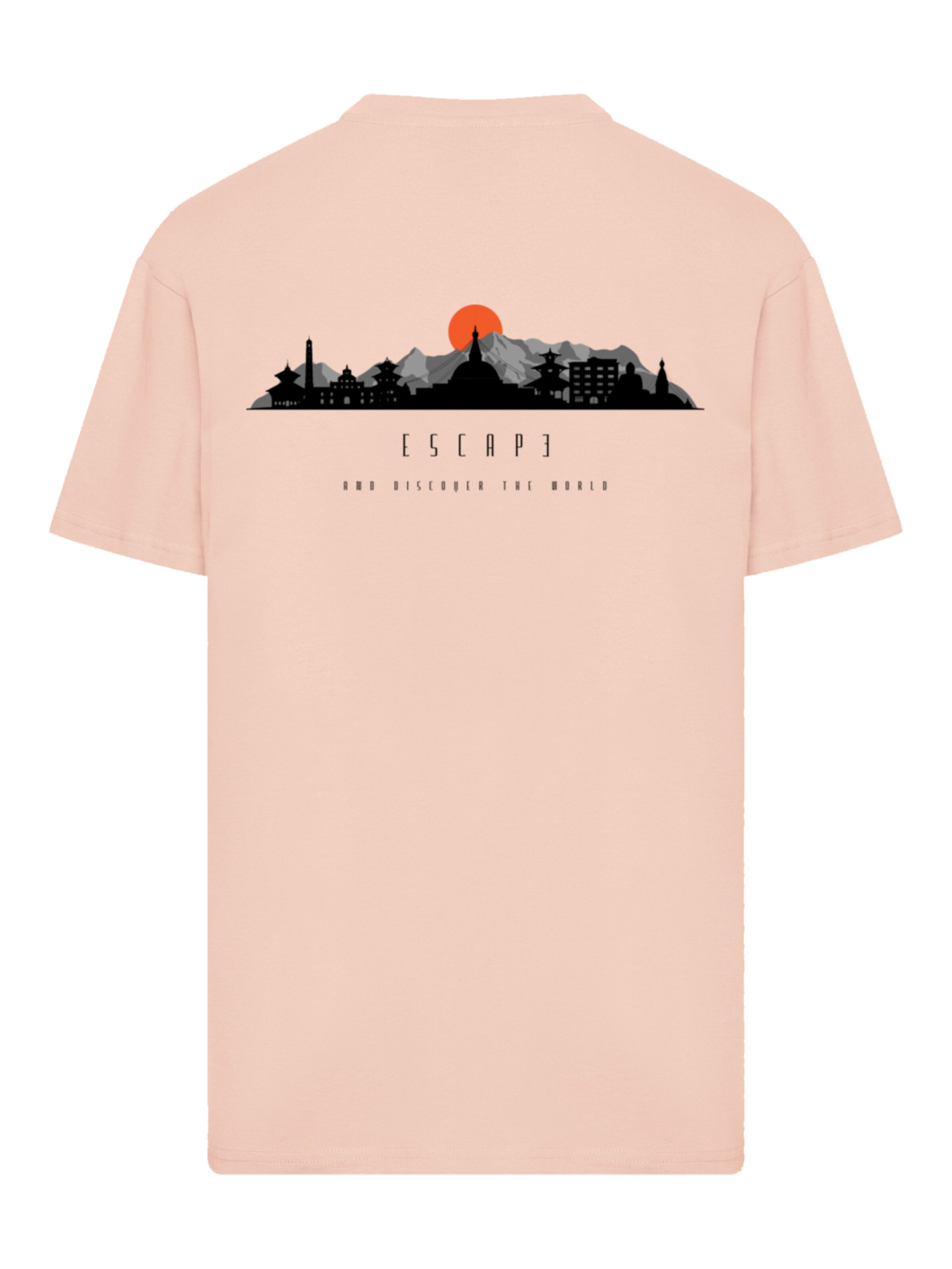 T-Shirt 'Escape Discover the World Asian Town' F4NT4STIC en beige
