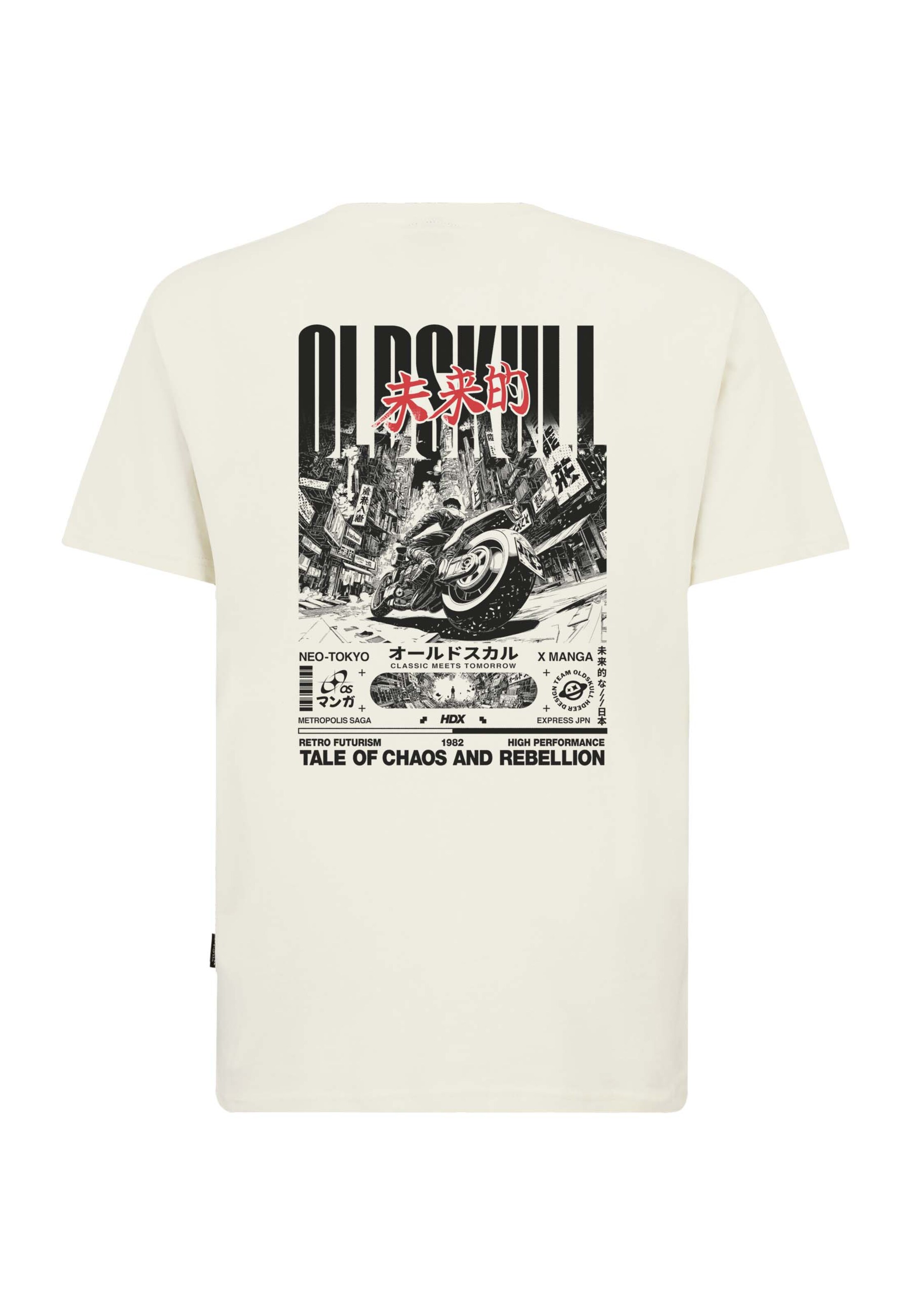 Oldskull Shirt 'Asian Futurism Rider' in White