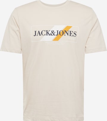 JACK & JONES T-Shirt 'LOOF' in Beige: predná strana