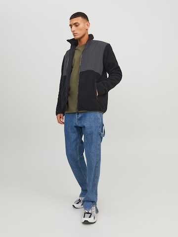 JACK & JONES Fleece Jacket 'Marvin' in Black