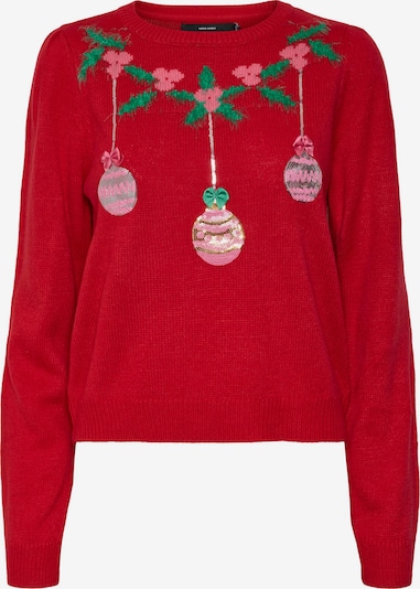 VERO MODA Sweater 'CHRISTMAS BALL' in Green / Light pink / Red, Item view