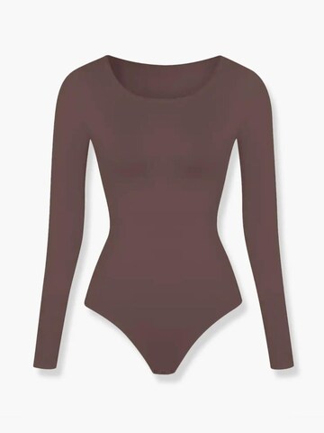 Body modelant 'Longsleeve Bodysuit Sculpting Shapewear' cfab en marron : devant