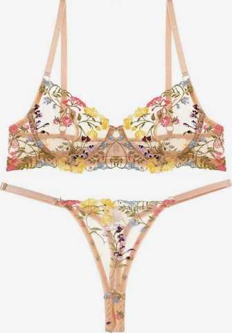 Orchibelle Underwear Sets 'Dayana' in Beige: front