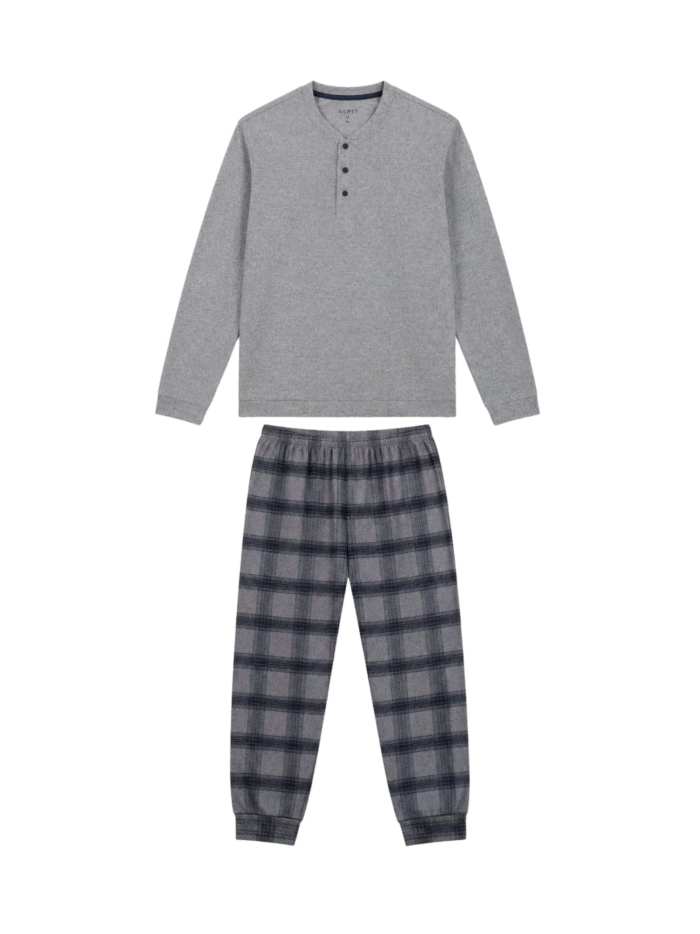 JULIPET Pajamas long in Grey: front