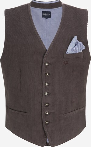 Gilet per costume tradizionale di Krüger Buam in grigio: frontale