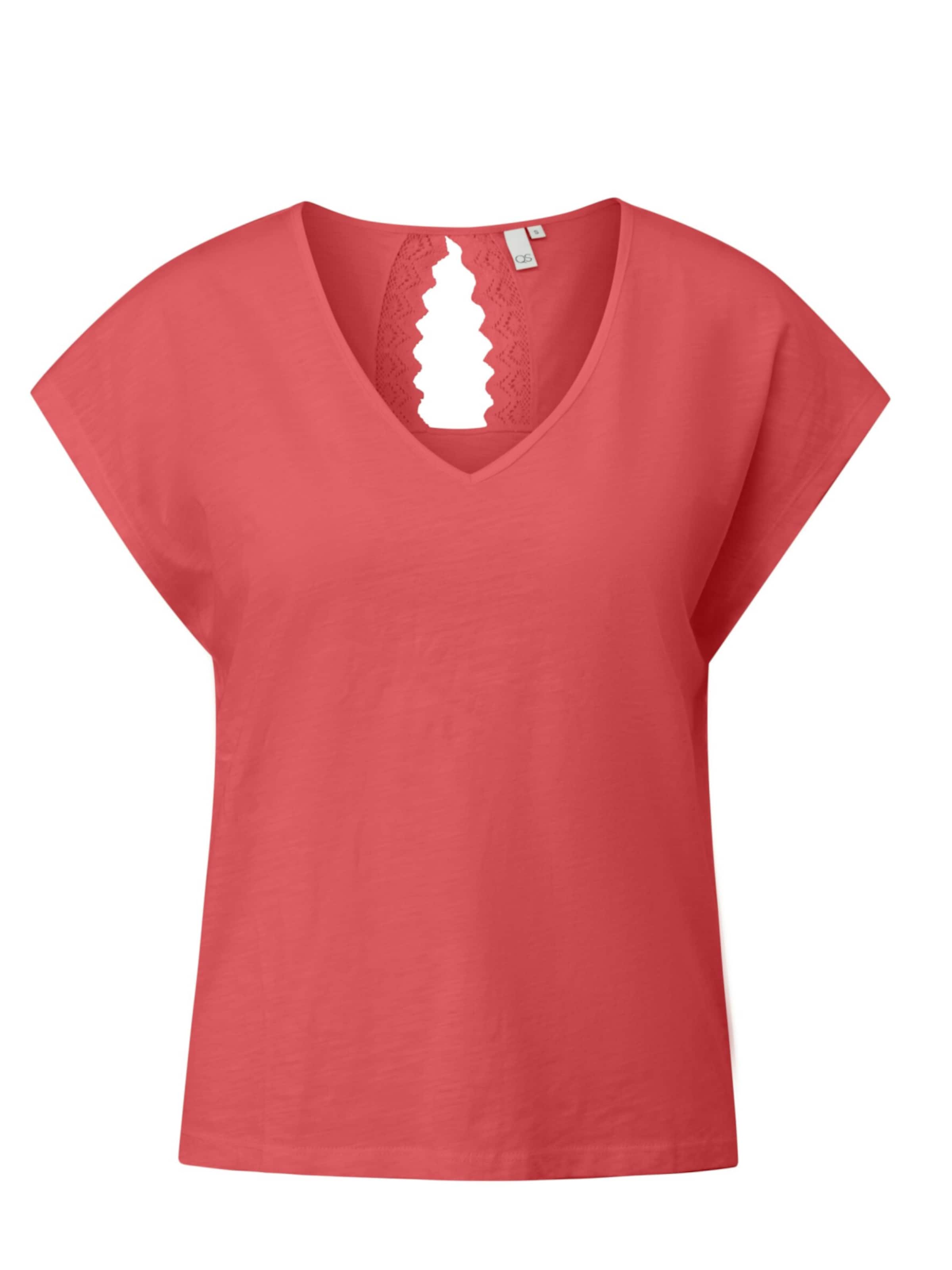 QS Shirt 'Q/S designed by - Dames t-shirt' in Rood: voorkant