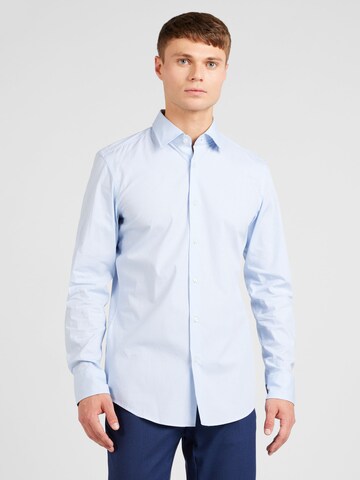 BOSS Přiléhavý střih Společenská košile 'Hank' – modrá: přední strana