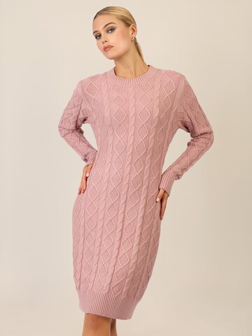 APART Knitted dress in Pink: front