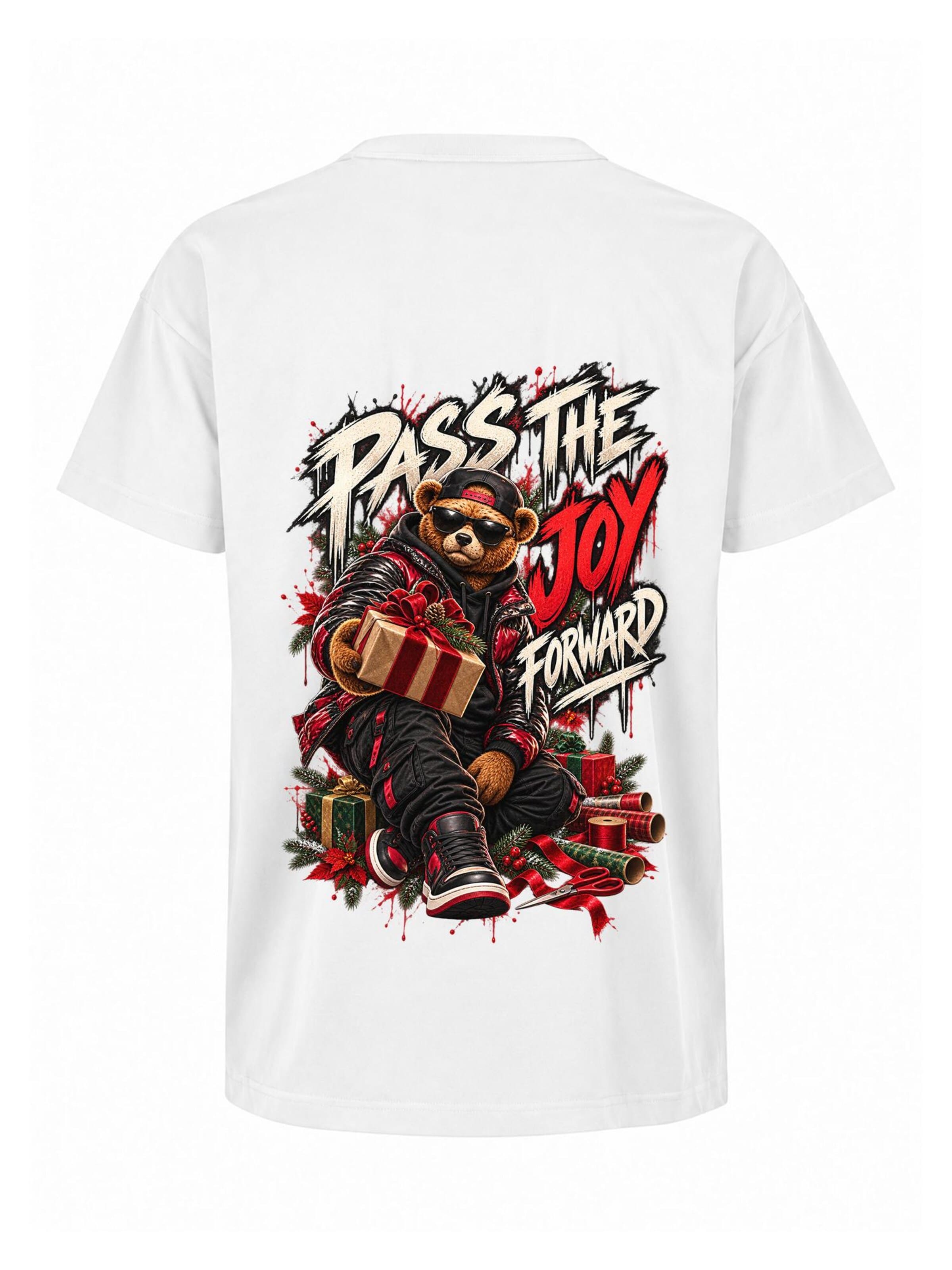 LUNØIR Studio Shirt 'BOSS Christmas Gift of Joy'‌‌‌‌‌ in Weiß: Vorderseite
