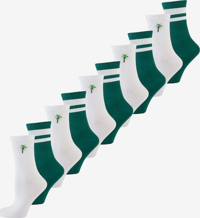 Nur Die Freizeitsocken ' Statement Socken mit Stickerei ' in grün / weiß, Produktansicht