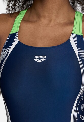 ARENA Bustier Badeanzug 'PRO BACK GRAPHIC' in Blau
