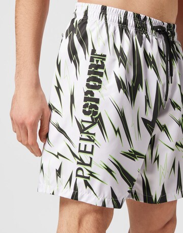 Plein Sport - Calções de banho 'Tiger ' em branco
