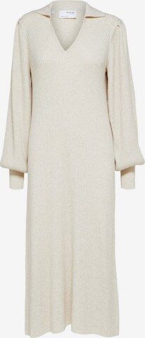 Robes en maille SELECTED FEMME en beige : devant