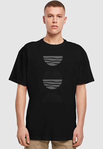Merchcode Shirt 'Abstract Waves' in Zwart: voorkant