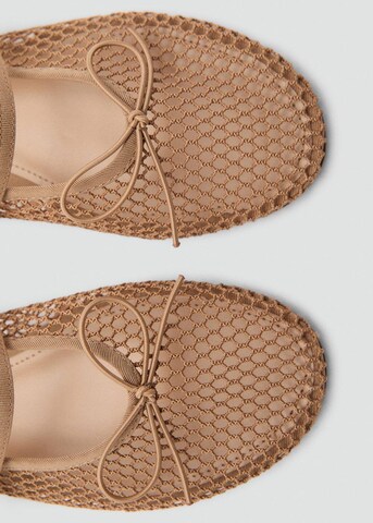 MANGO Ballet Flats 'Gala' in Beige