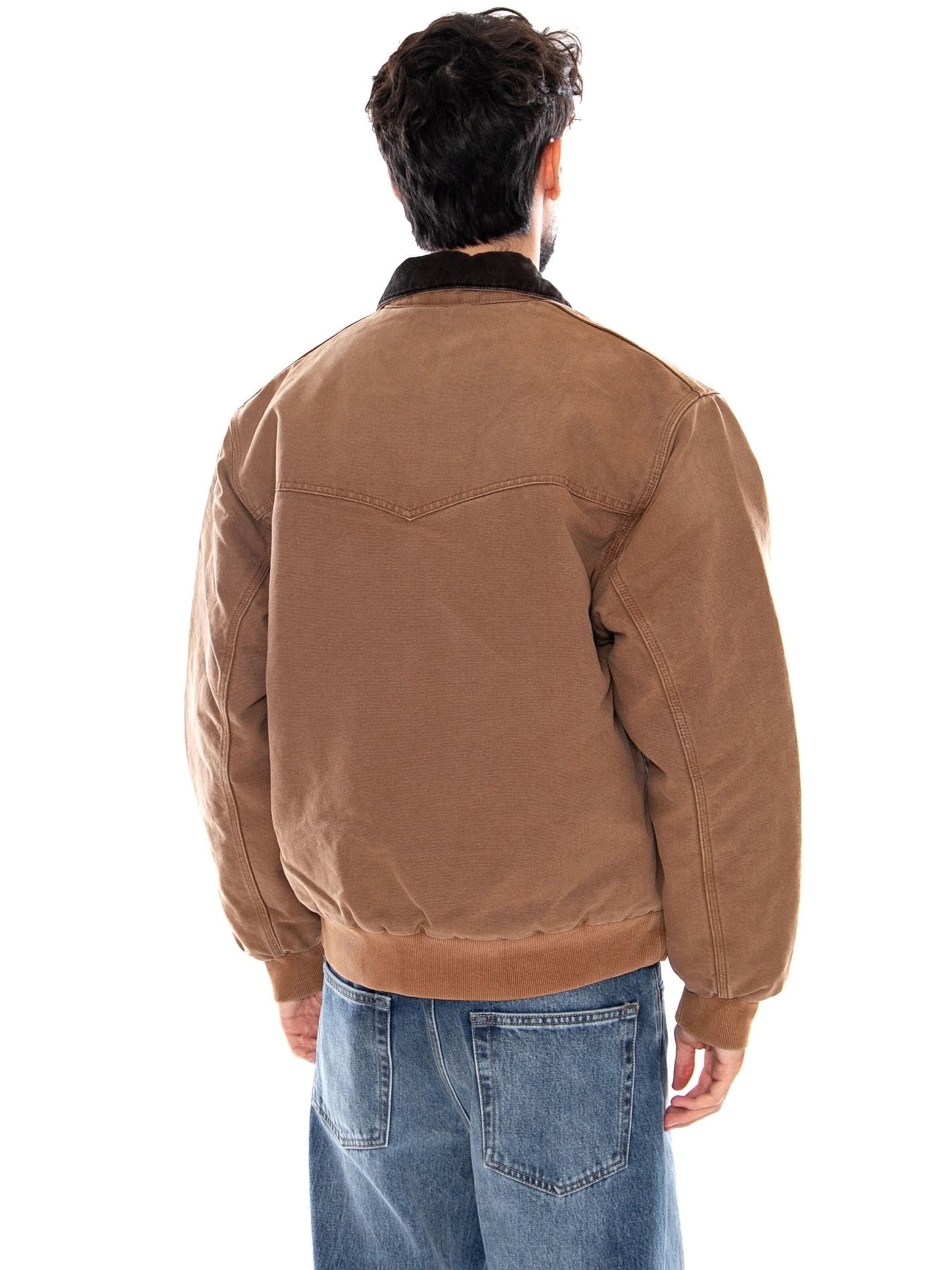 Carhartt WIP Between-season jacket 'OG SANTA FE JACKET TOBACCO STONE CANVAS' in Brown
