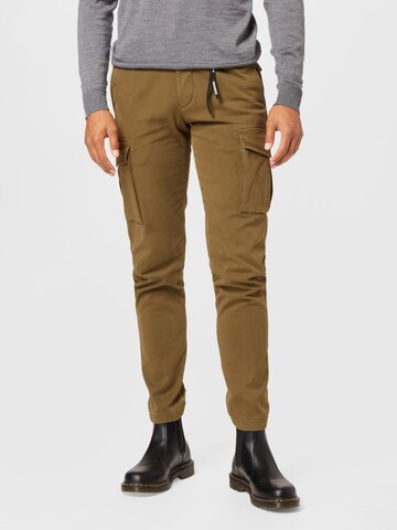 STRELLSON Loose fit Cargo trousers 'Lucco' in Brown: front