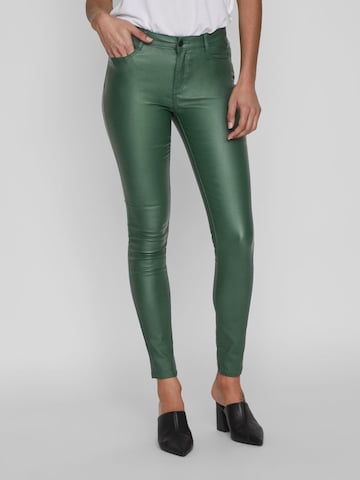 VILA Skinny Jeans 'Commit' in Groen: voorkant