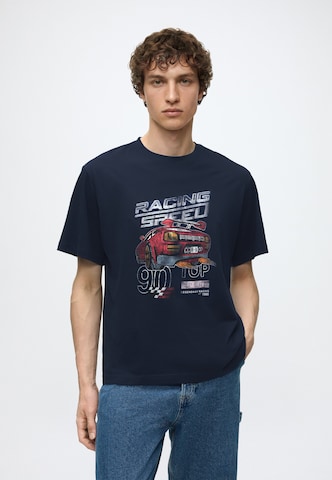 JACK & JONES Shirt 'JORRETRO ACTION MOVIE' in Blauw: voorkant