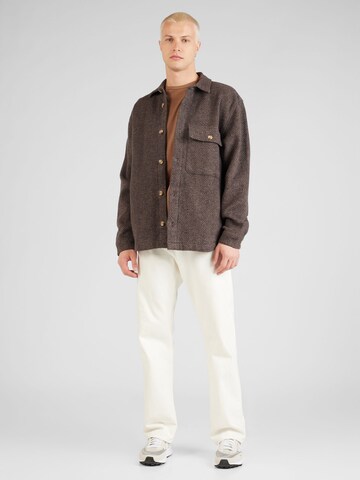 Abercrombie & Fitch Regular fit Button Up Shirt in Brown