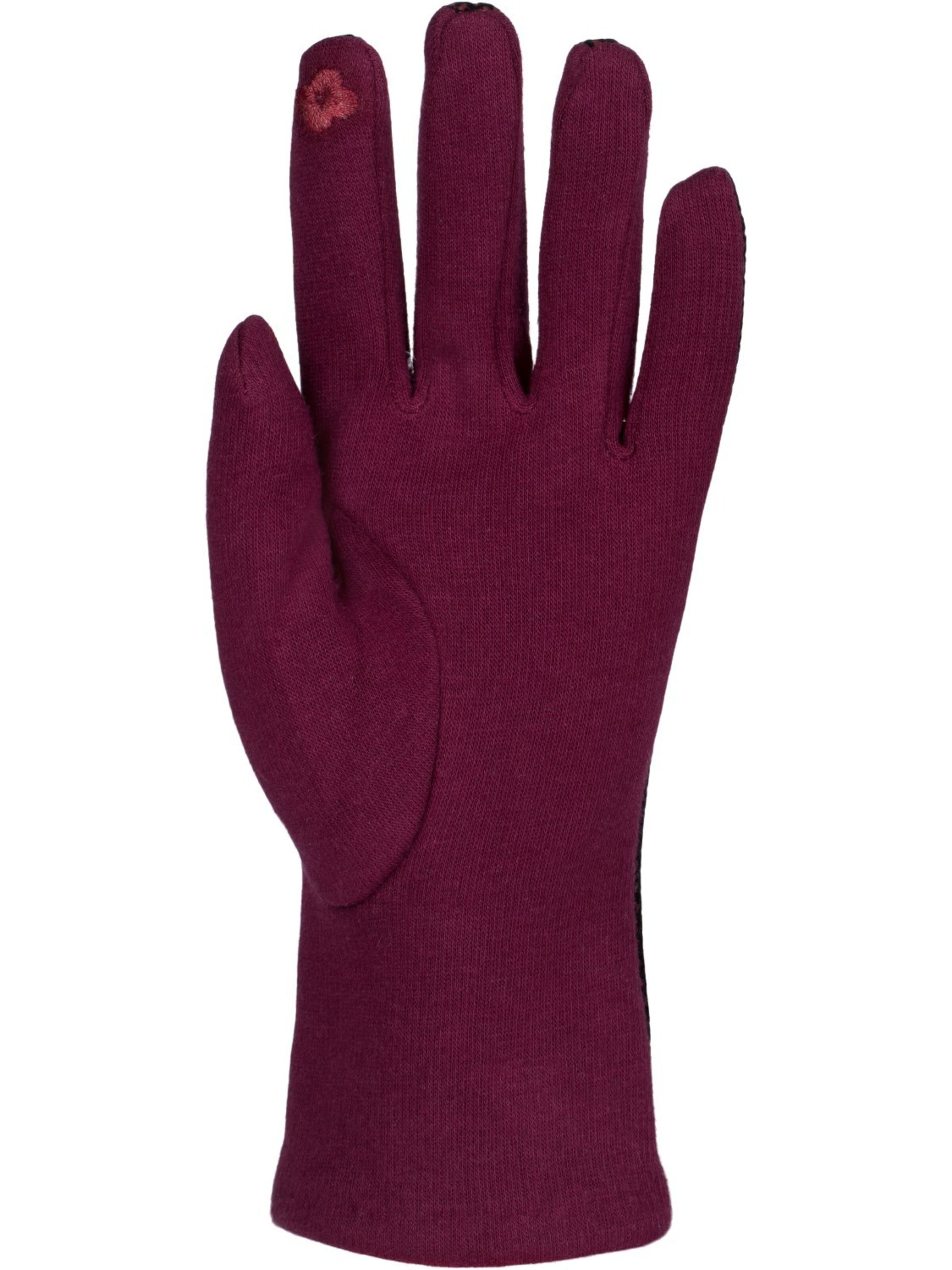 styleBREAKER Full finger gloves 'Touchscreen Handschuhe mit weichem Riffel Muster' in Red