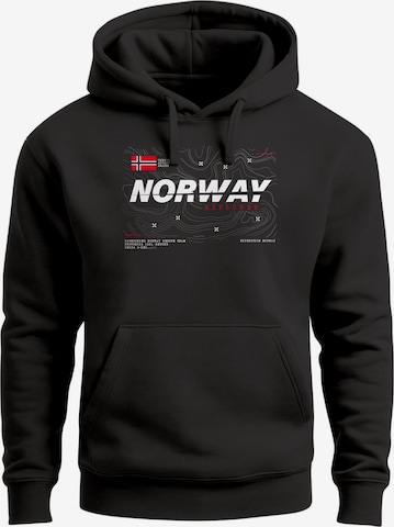 Neverless Sweatshirt 'Norway Explorer' in Schwarz: Vorderseite