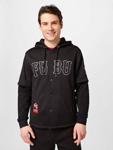FUBU Zip-Up Hoodie in Black: front