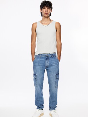 Loosefit Jeans cargo Pull&Bear en bleu