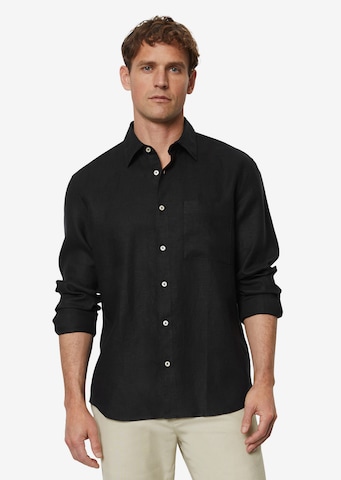 Regular fit Camicia di Marc O'Polo in nero: frontale