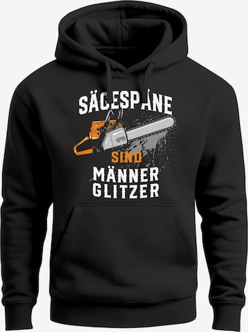 Neverless Sweatshirt 'Männerglitzer' in Black: front