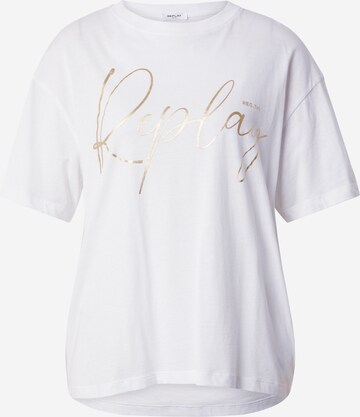 REPLAY T-shirt i vit: framsida