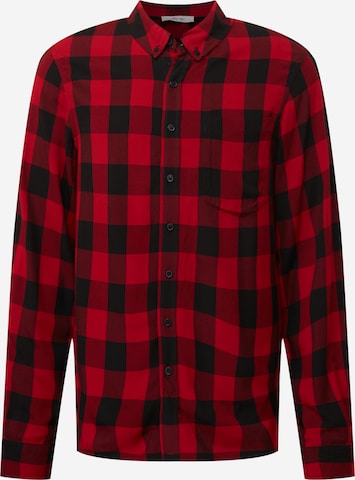 ABOUT YOU Regular fit Button Up Shirt 'Hauke' in Red: front