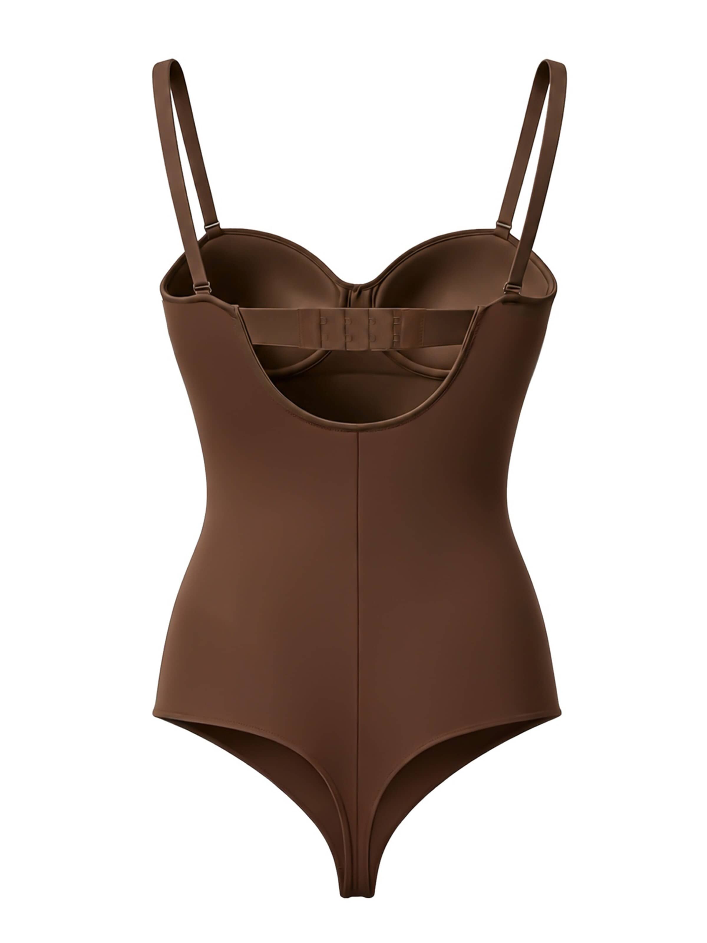 cfab - Body moldeador 'Push-Up integrierter Bodysuit mit String' en marrón