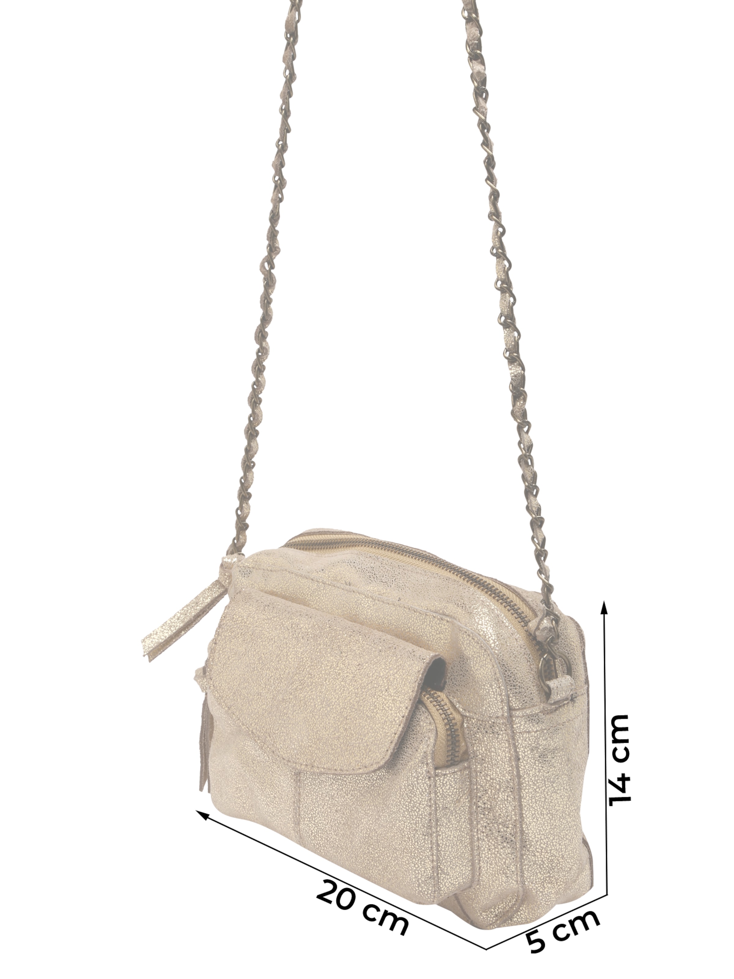 PIECES Axelremsväska 'Naina' i guld