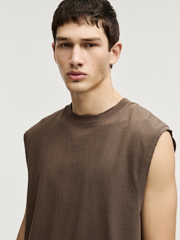 T-Shirt Pull&Bear en marron