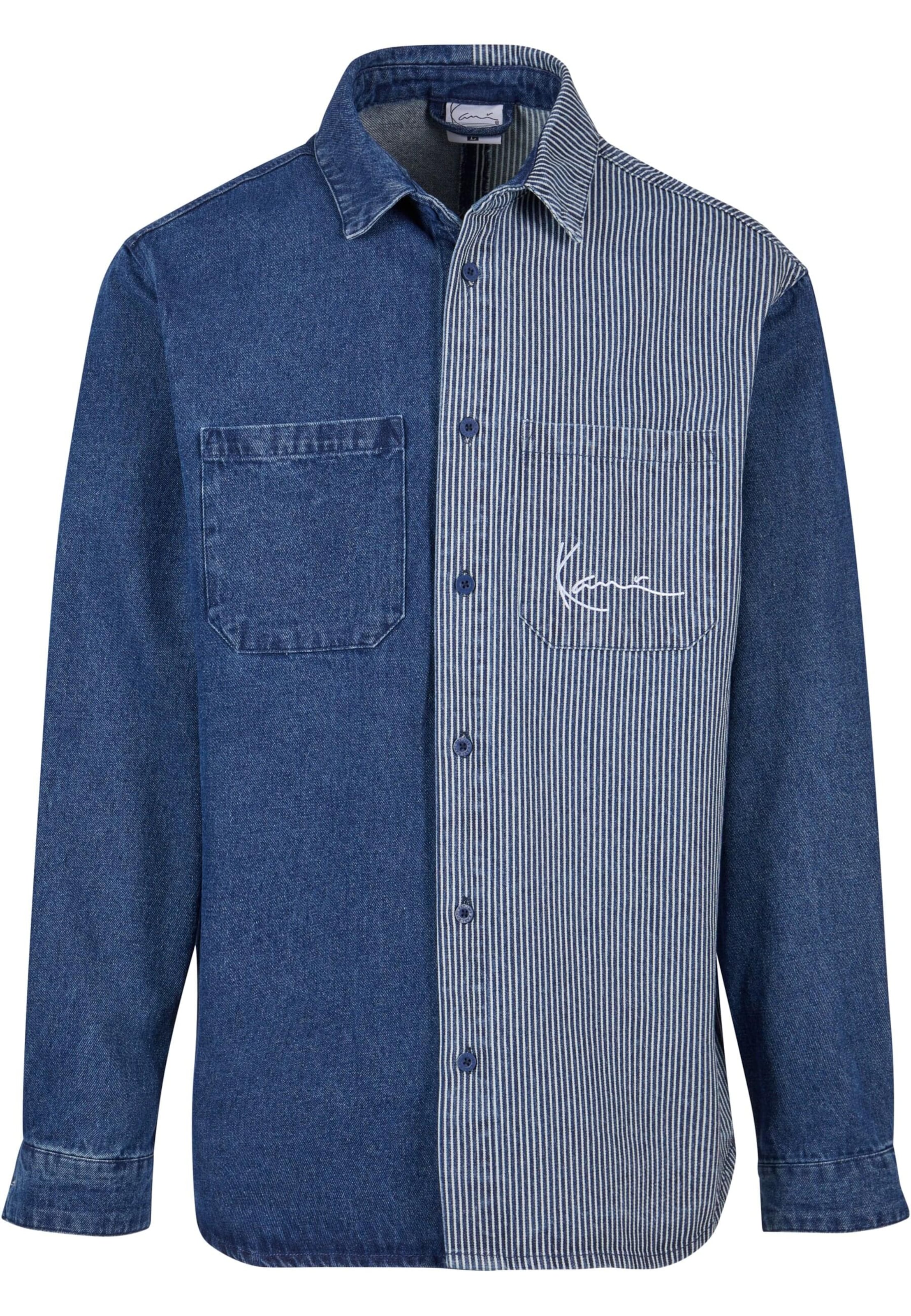 Coupe regular Chemise Karl Kani en bleu : devant