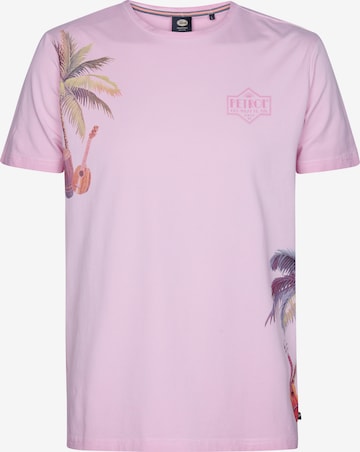 Petrol Industries Футболка 'Islandcrest' в Ярко-розовый: спереди