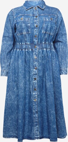 River Island Plus Shirt dress in Blue: front