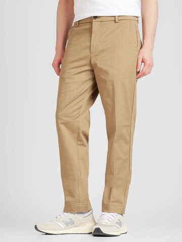 JACK & JONES Regular Trousers with creases 'Kane Otis' in Brown: front