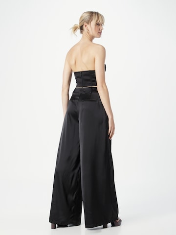 Wide leg Pantaloni con pieghe di Misspap in nero