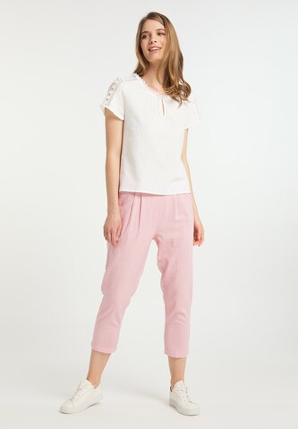 Usha - regular Pantalón plisado en rosa