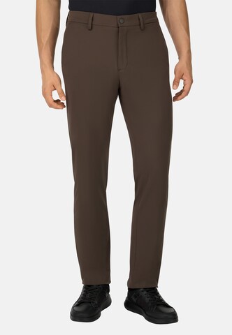 Slimfit Pantaloni di Boggi Milano in marrone: frontale